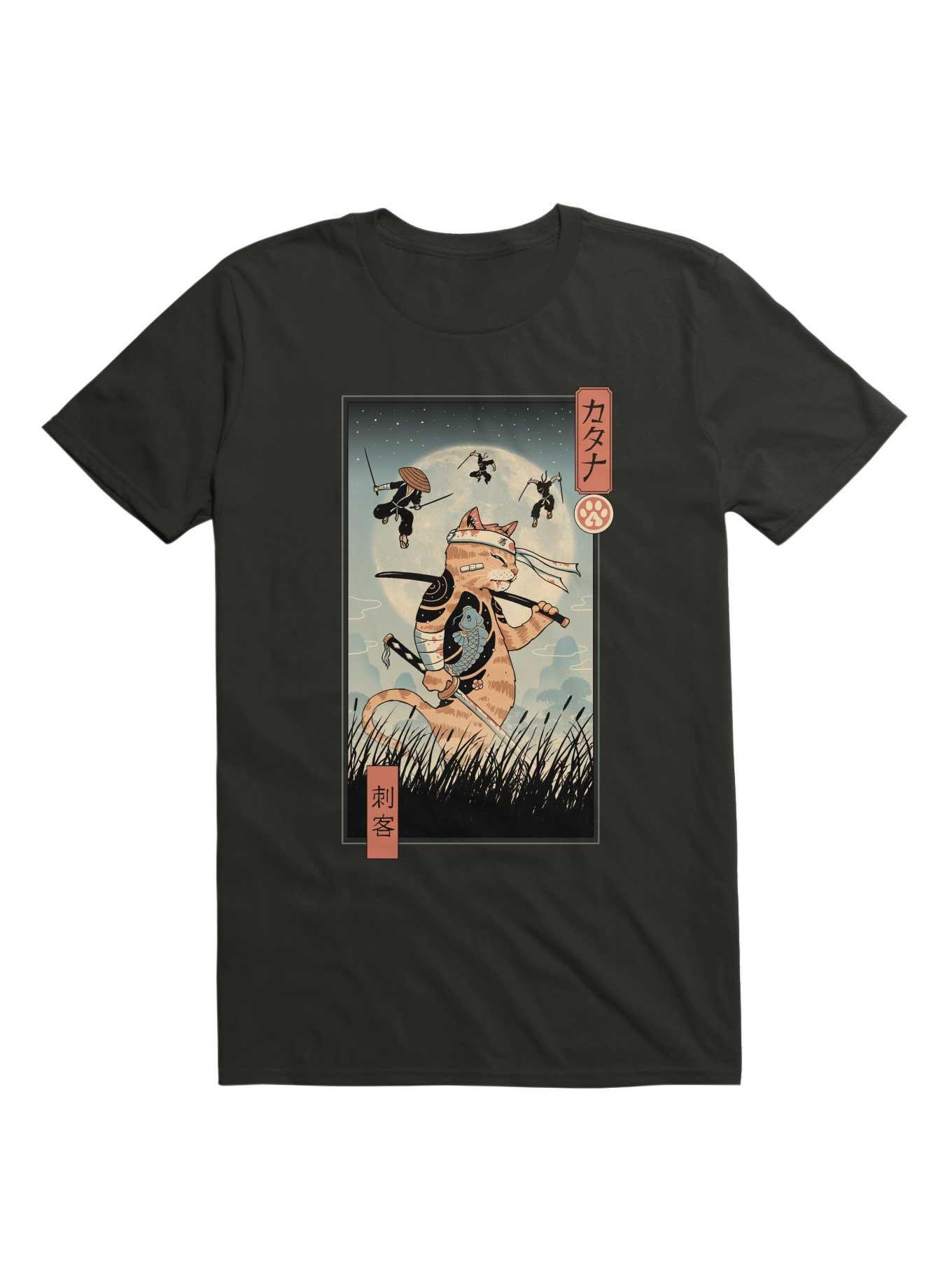 Catana the Last Warrior Ukiyo-e T-Shirt, BLACK, hi-res