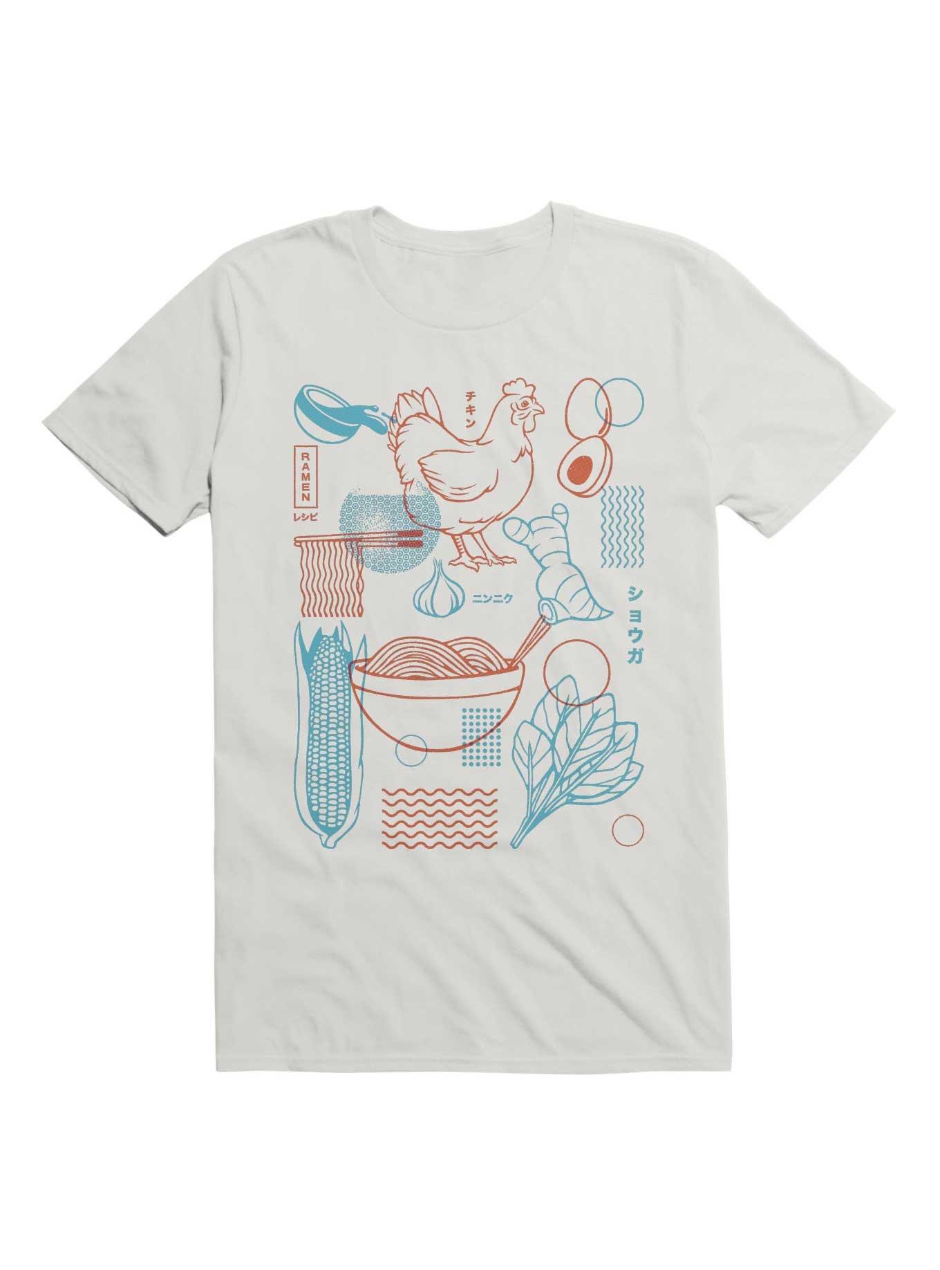Ramen Recipe Japanese Design T-Shirt, WHITE, hi-res