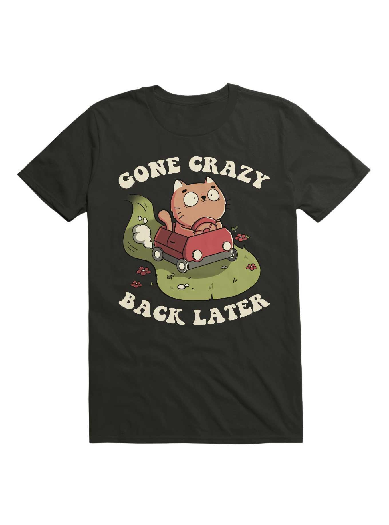 Kitten Gone Crazy Back Later T-Shirt, BLACK, hi-res