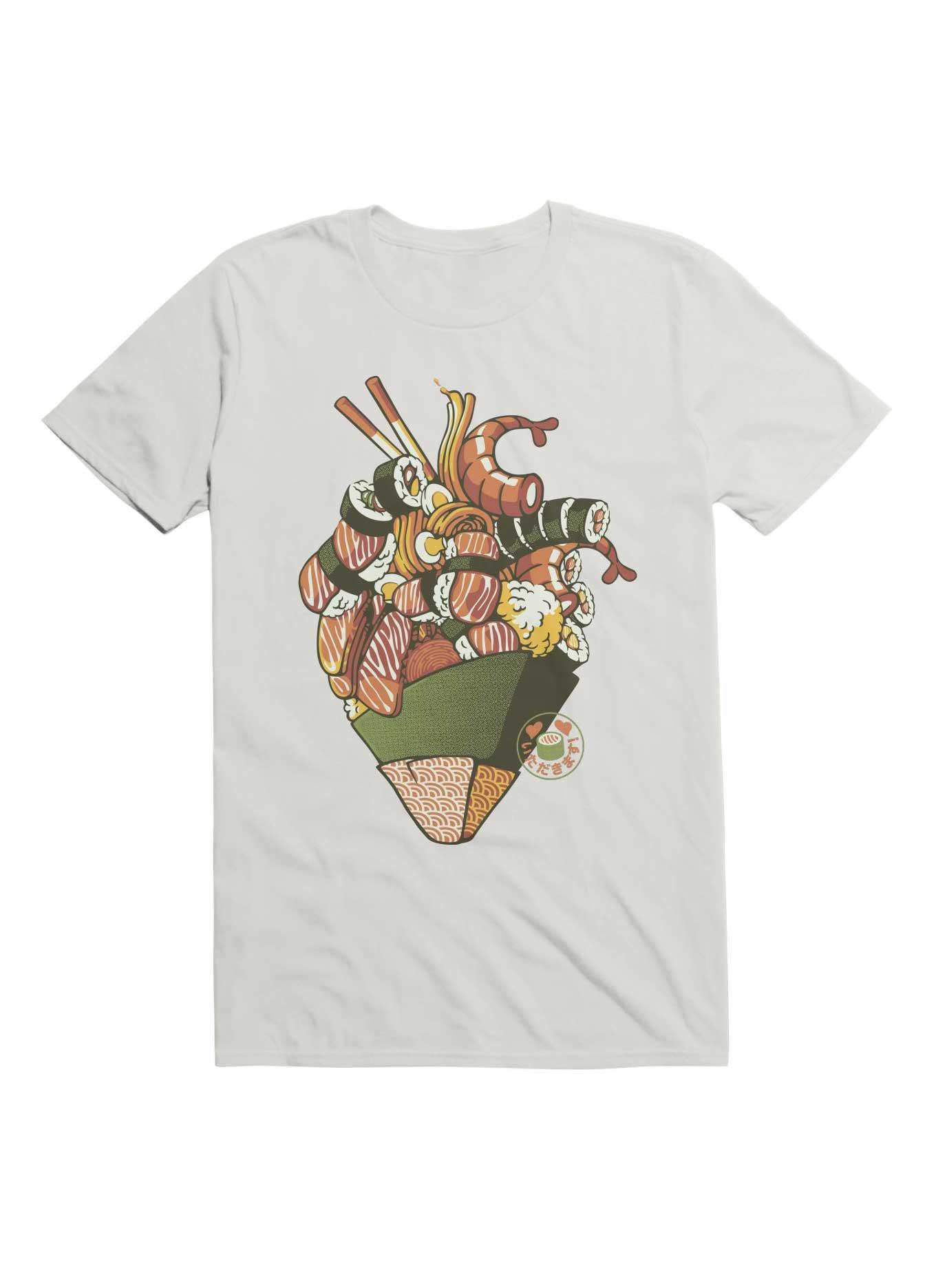 Sushi Heart T-Shirt, WHITE, hi-res