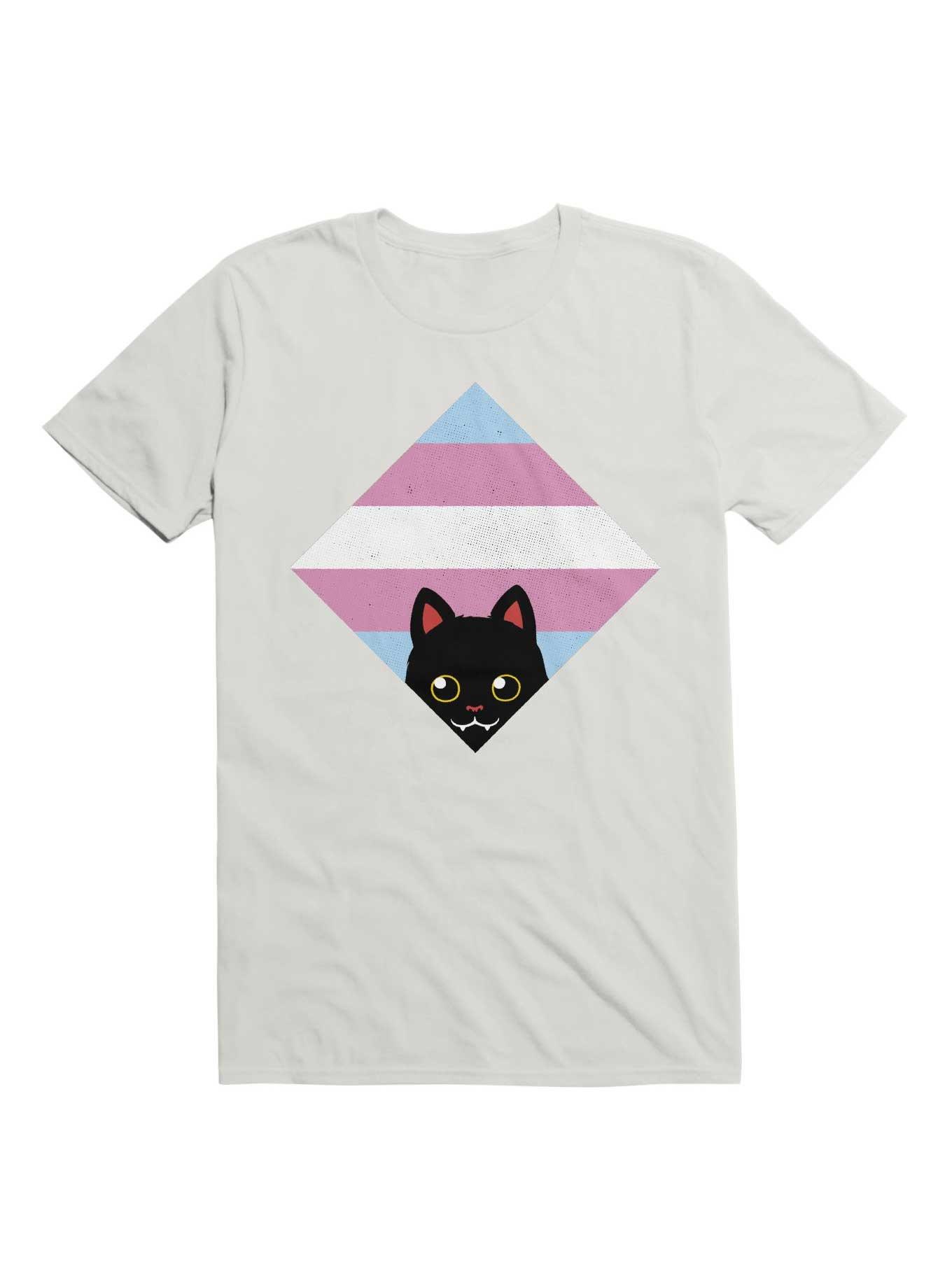THRDLESS Peeking Cat Trans Square Flag T-Shirt
