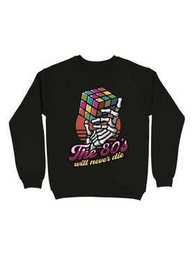 80s Will Never Die Skeleton Cube Vintage Sweatshirt, , hi-res