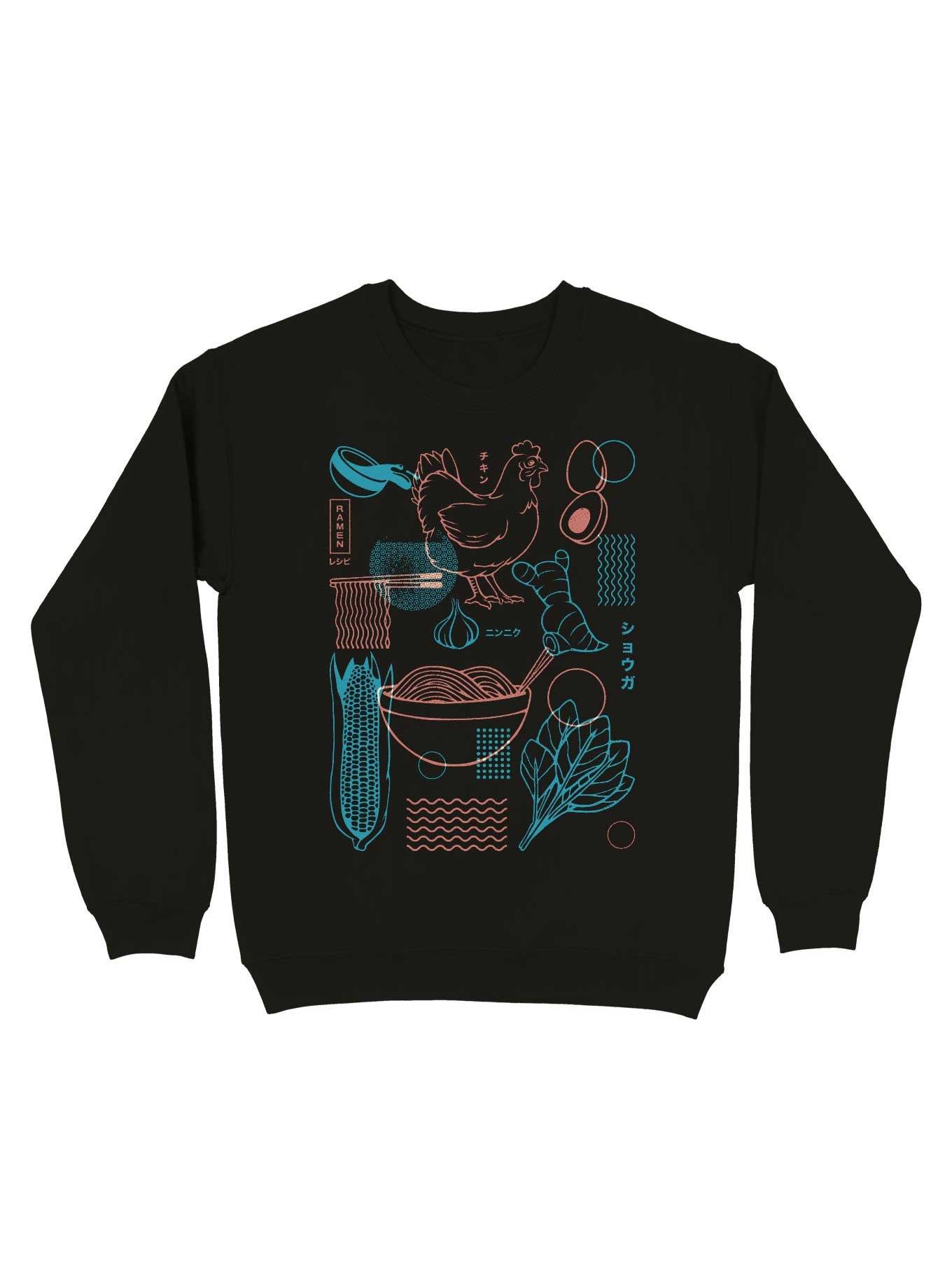 Ramen Recipe Japanese Design Blue Sweatshirt, , hi-res