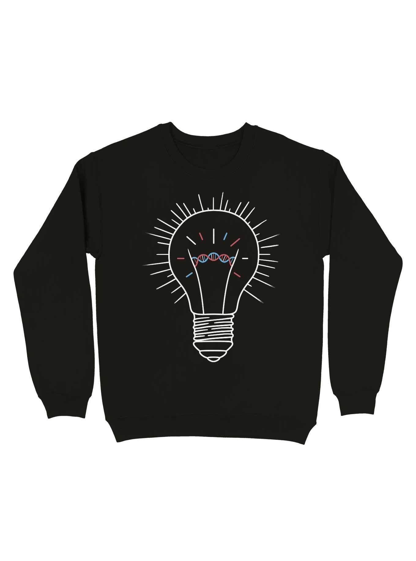 Light Bulb DNA Filament Sweatshirt, BLACK, hi-res