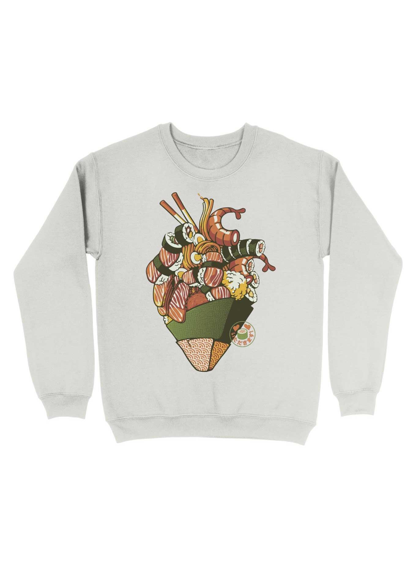 Sushi Heart Sweatshirt, WHITE, hi-res