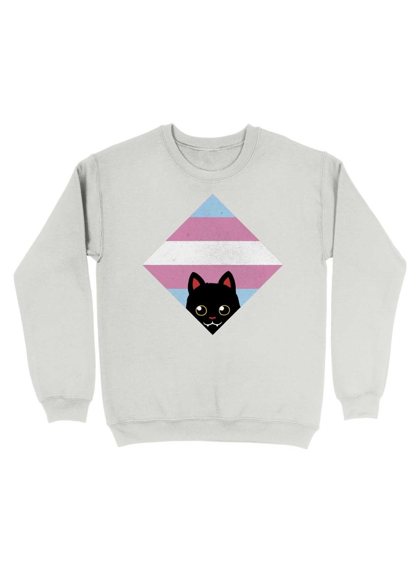 Peeking Cat Trans Square Flag Sweatshirt