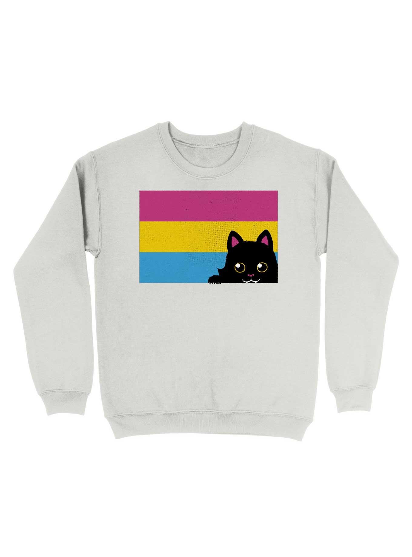 Peeking Cat Pan Flag Sweatshirt, , hi-res