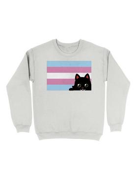 Peeking Cat Trans Flag Sweatshirt, , hi-res