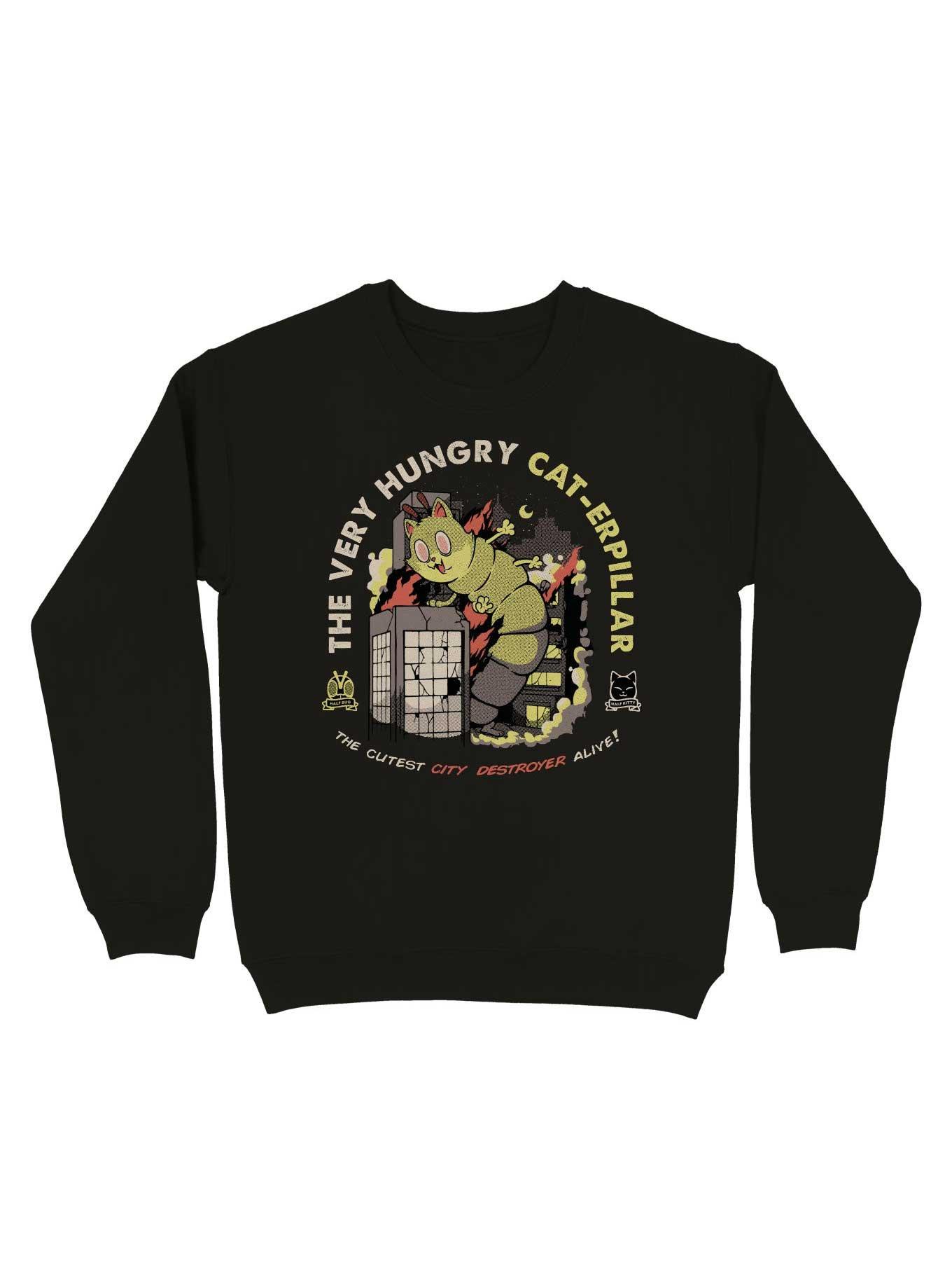 A Very Hungry Cat-Erpillar Sweatshirt, BLACK, hi-res