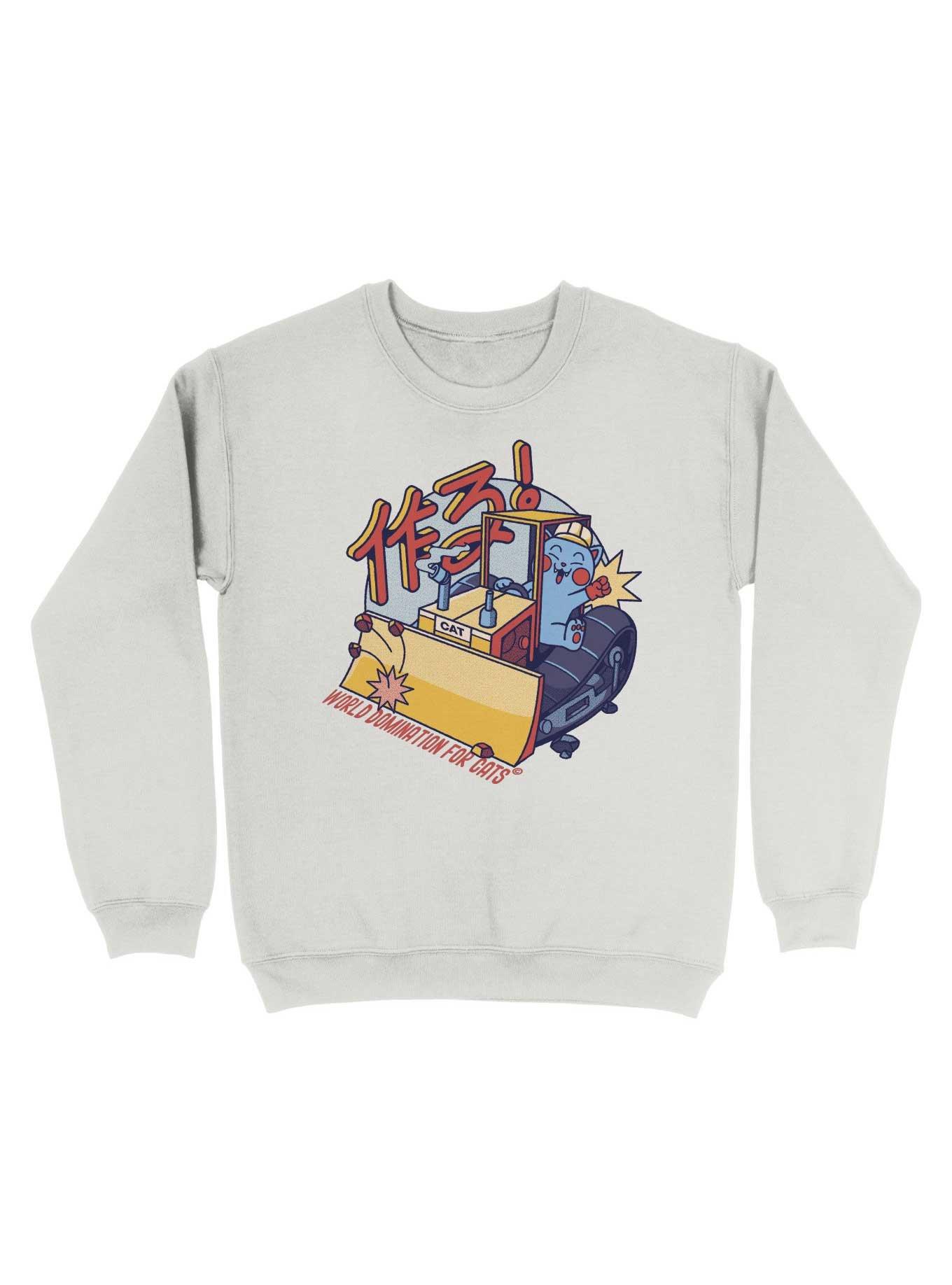 World Domination For Cats Sweatshirt, WHITE, hi-res