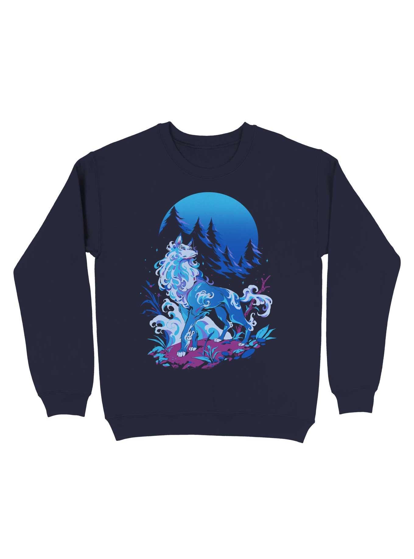 Spiritual Aqua Wolf Sweatshirt, , hi-res