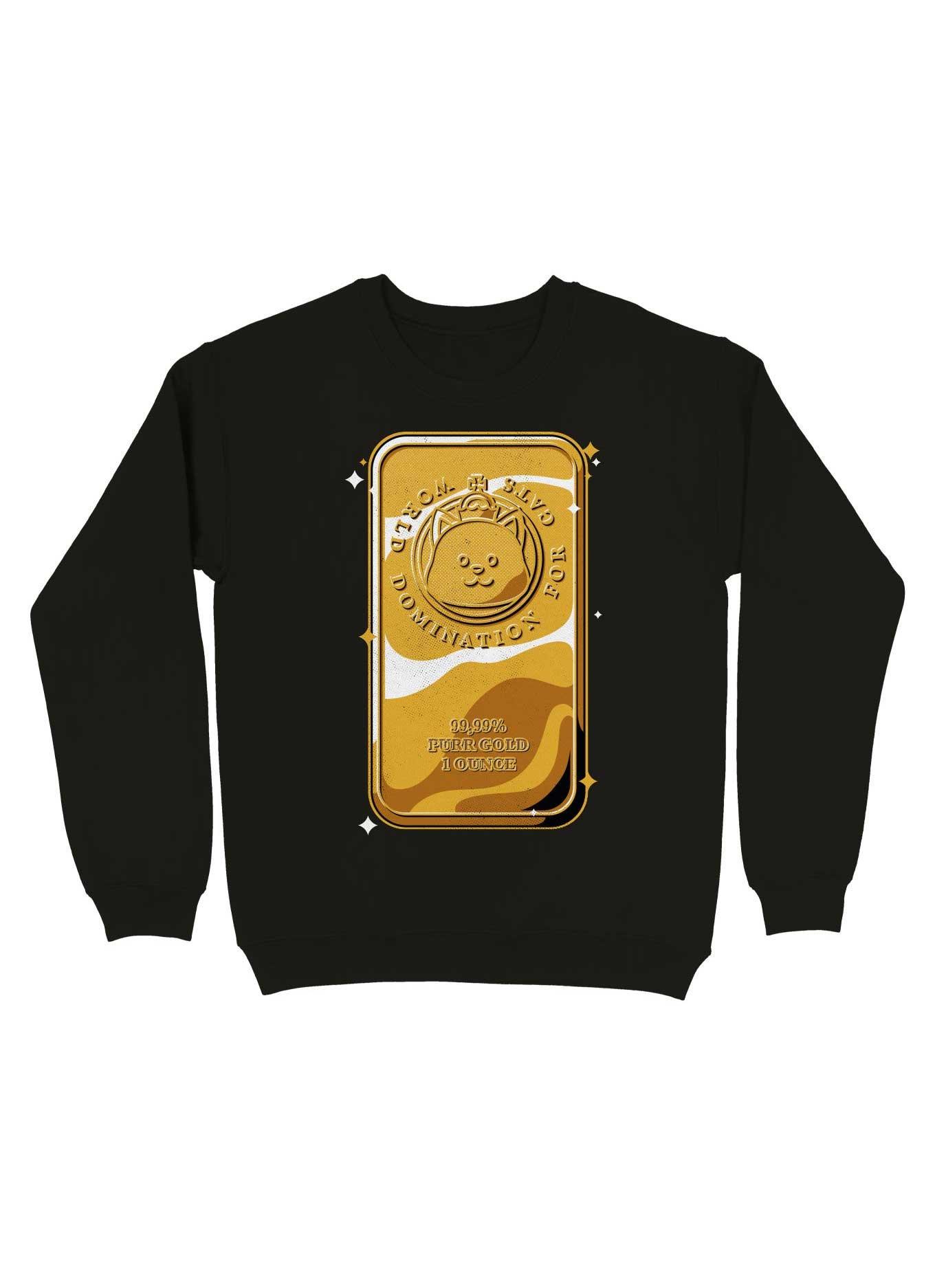 Gold Bar Cat World Domination For Cats Sweatshirt, BLACK, hi-res
