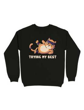 Trying My Best Gym Cat Sweatshirt, , hi-res