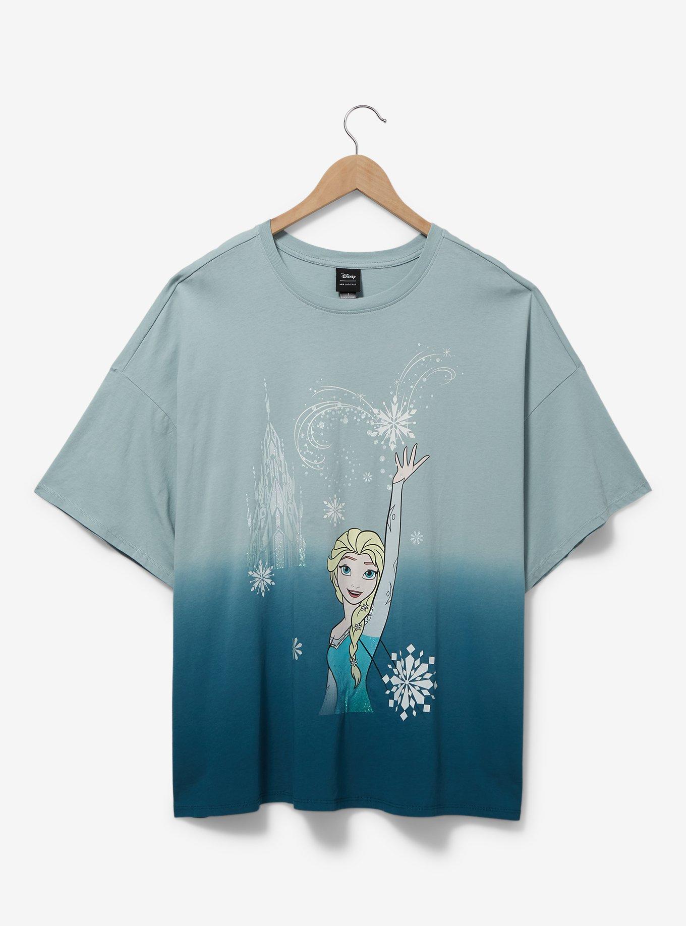 Disney Frozen Elsa Portrait Split Dye Women's Plus Size T-Shirt - BoxLunch Exclusive, MULTI, hi-res