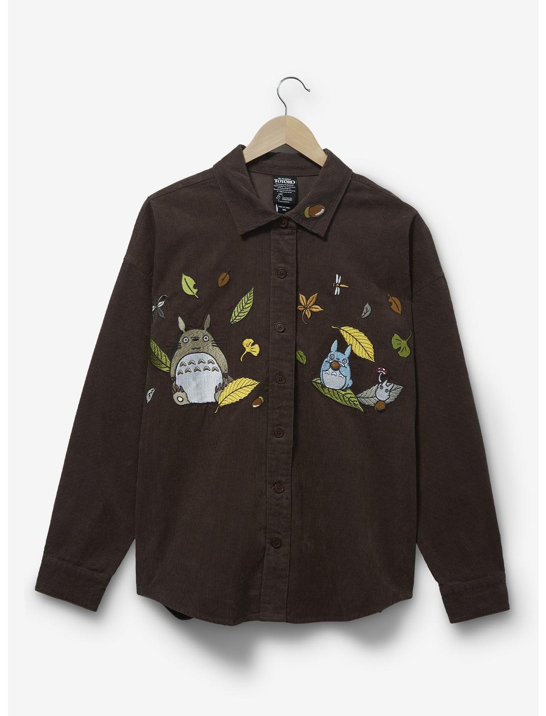 Studio Ghibli My Neighbor Totoro Forest Embroidered Overshirt - BoxLunch Exclusive, BROWN, hi-res