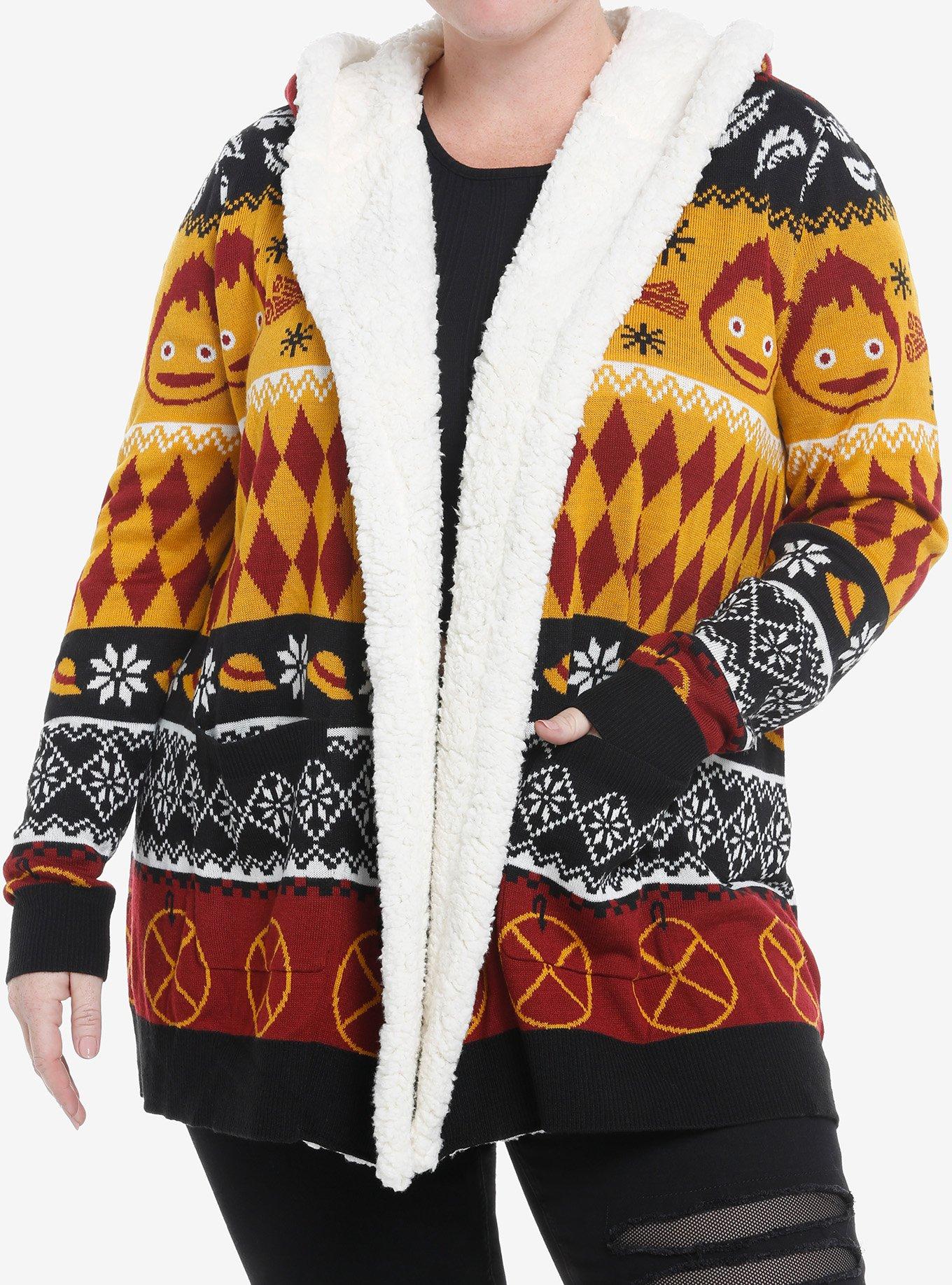 Studio Ghibli Howl's Moving Castle Calcifer Fair Isle Sherpa Girls