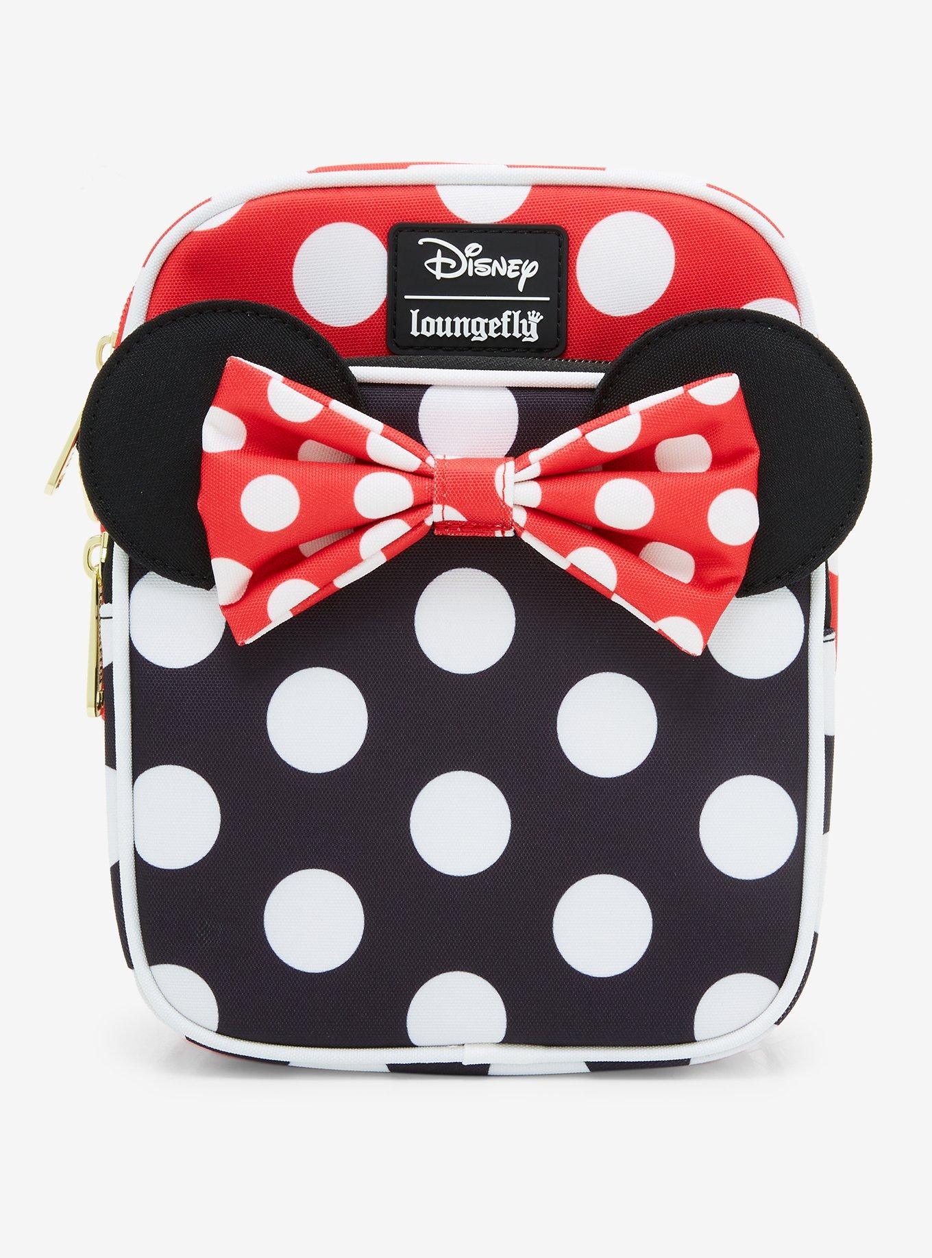 Loungefly Disney Minnie Mouse Black and Red Polka Dot Crossbody Bag, , hi-res