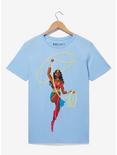 Warner Bros. 100th Anniversary DC Comics Wonder Woman Portrait Women's T-Shirt - BoxLunch Exclusive, LIGHT BLUE, hi-res