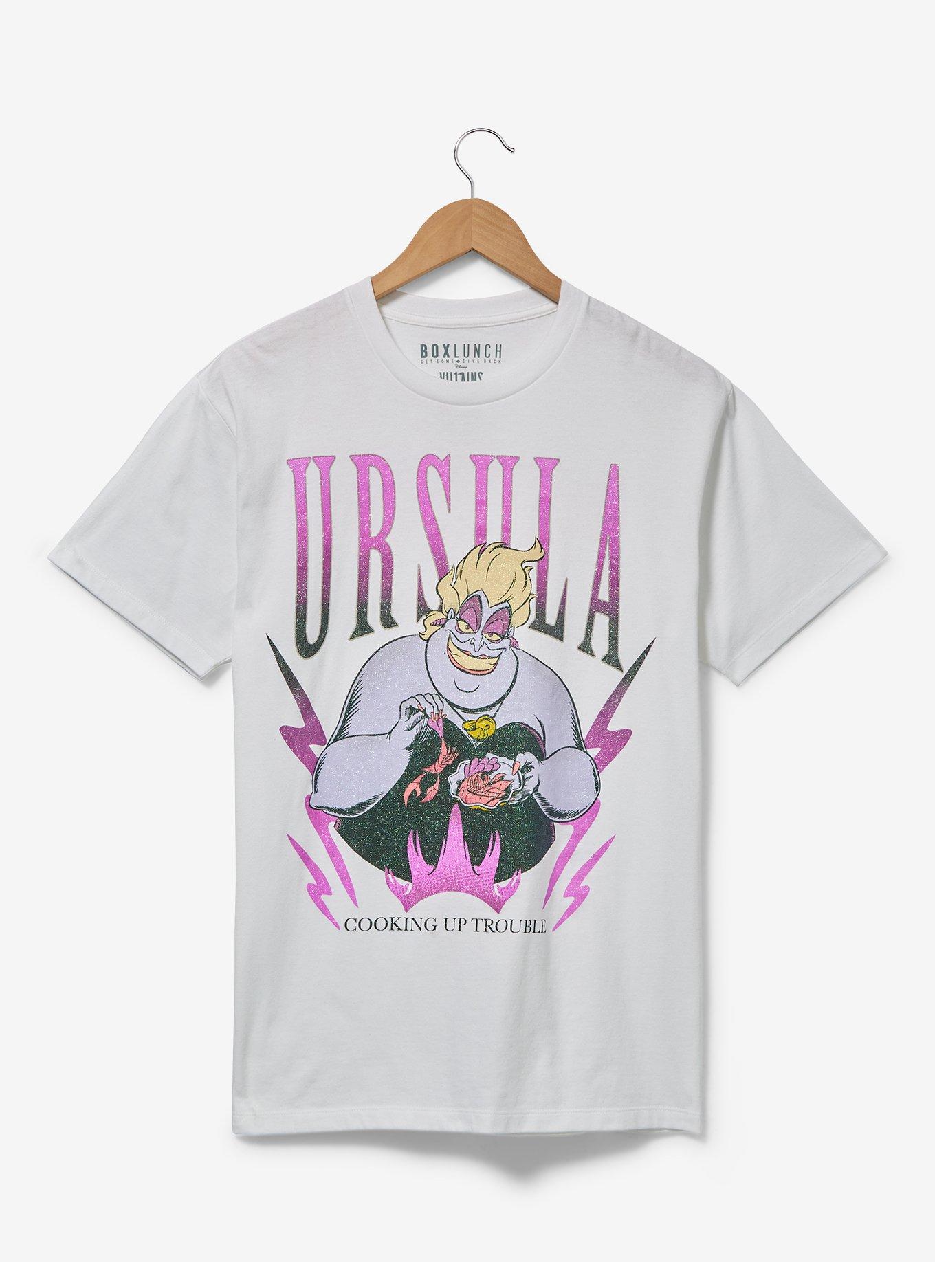 Disney The Little Mermaid Ursula Glitter Portrait Women's T-Shirt - BoxLunch Exclusive, OFF WHITE, hi-res