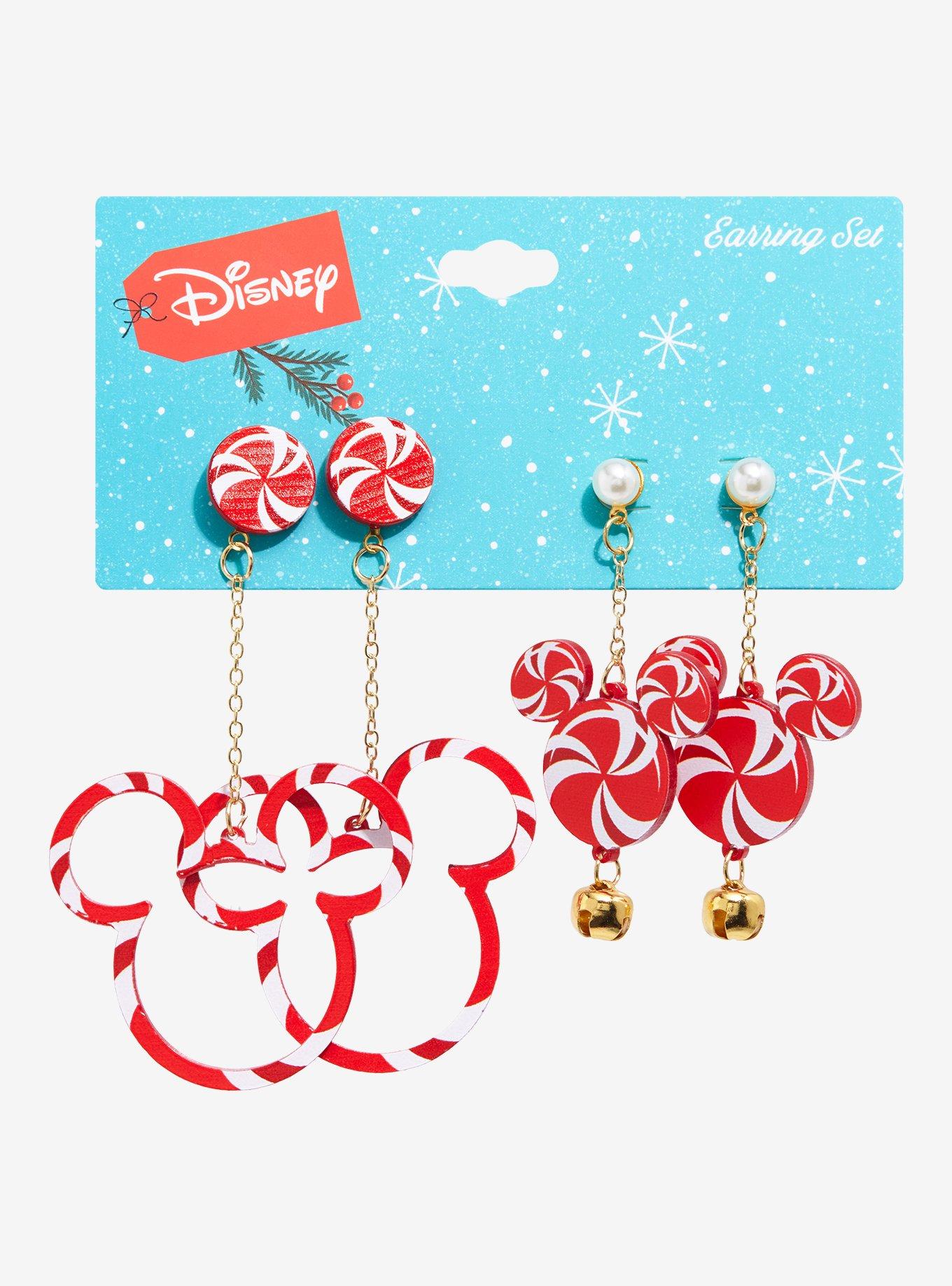 Disney Mickey Mouse Candy Cane Earring Set - BoxLunch Exclusive, , hi-res