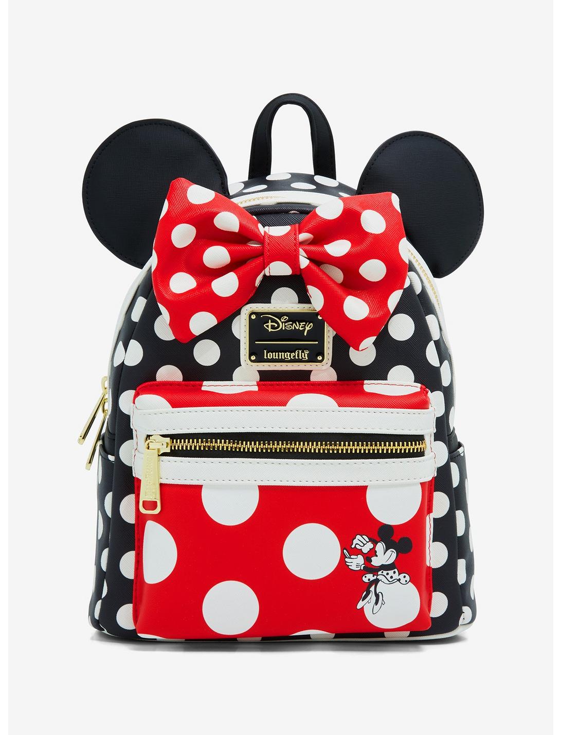 Loungefly Disney Minnie Mouse Black and Red Polka Dot Mini Backpack ...