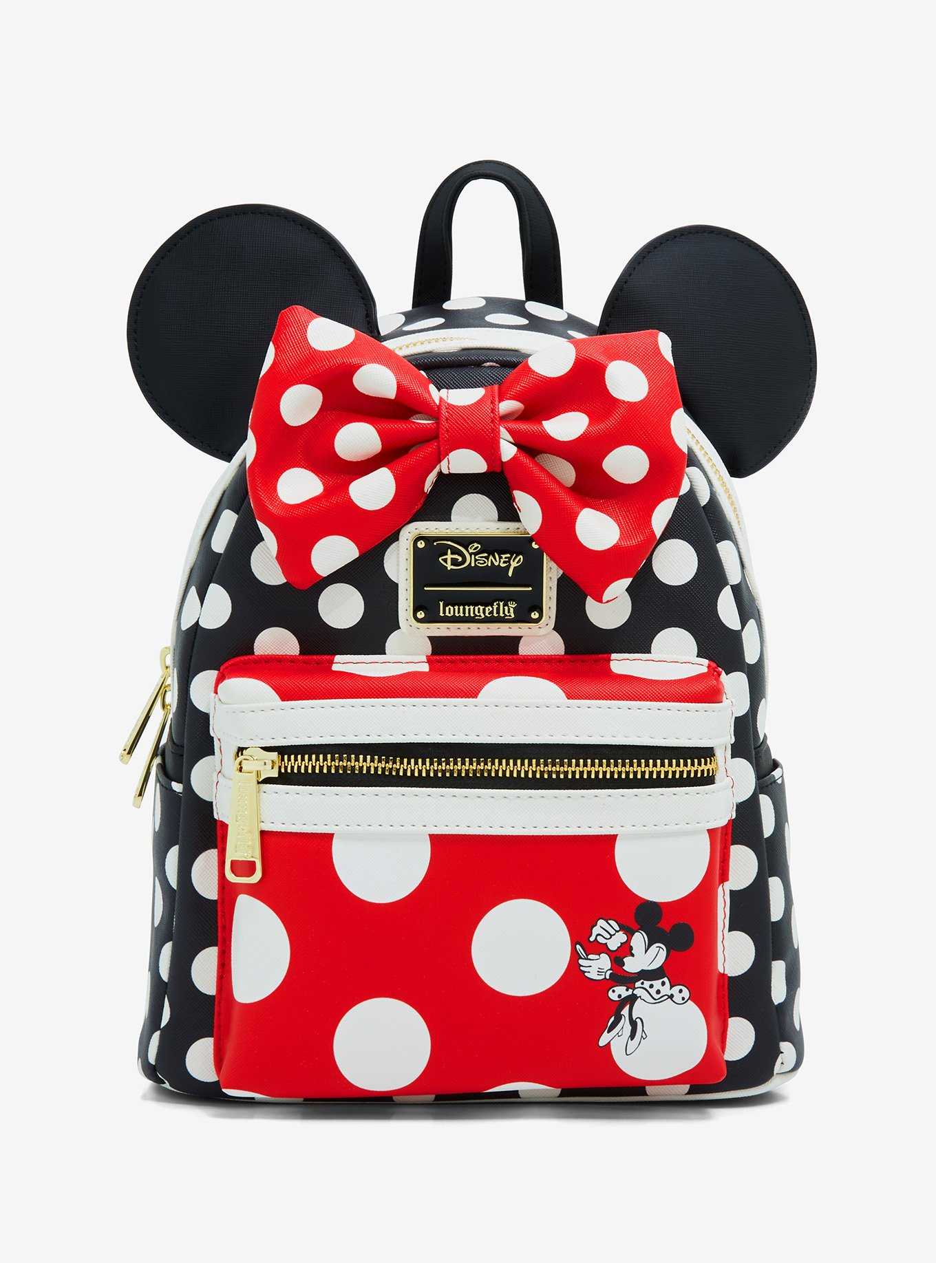 Loungefly Disney Minnie Mouse Black and Red Polka Dot Mini Backpack, , hi-res