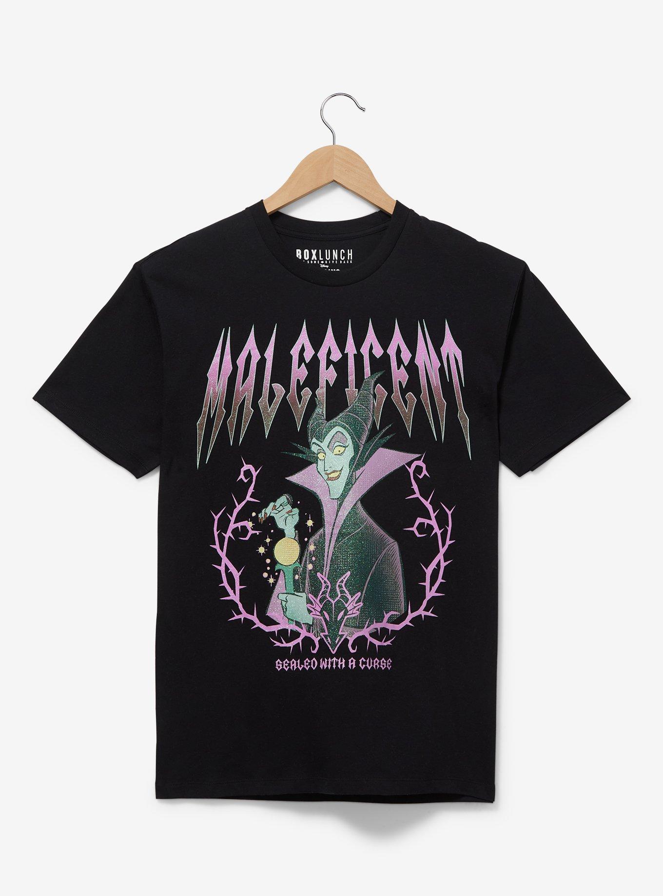 Disney Sleeping Beauty Maleficent Glitter Portrait T-Shirt - BoxLunch Exclusive, BLACK, hi-res