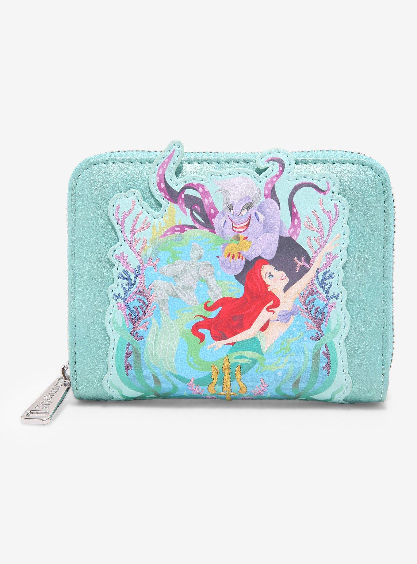 Loungefly Disney The Little Mermaid Glitter Portrait Small Zip Wallet - BoxLunch Exclusive