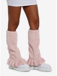 Pink Faux Fur Oversize Leg Warmers, , hi-res