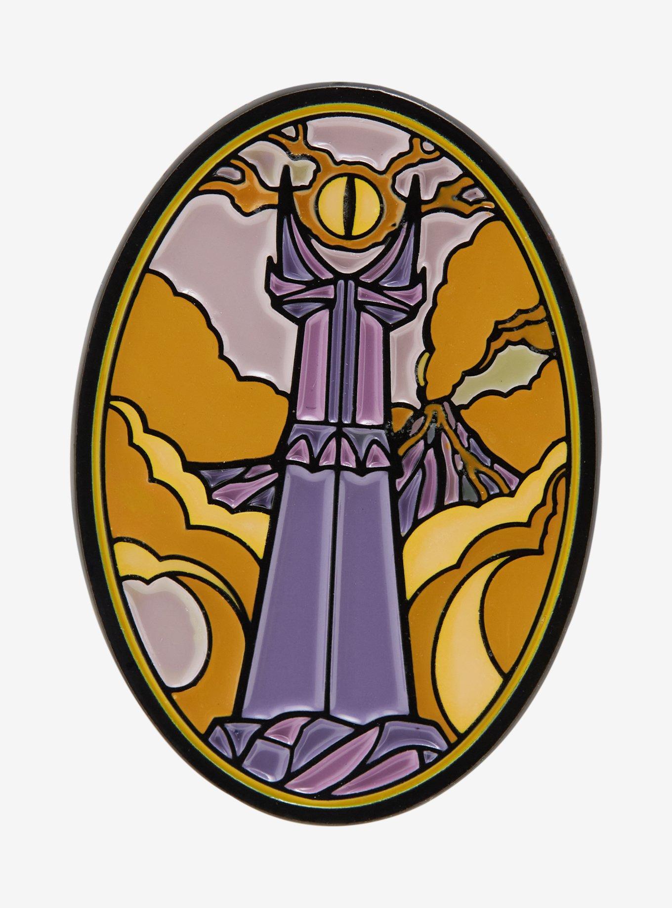 The Lord of the Rings The Eye of Sauron Glow-in-the-Dark Enamel Pin - BoxLunch Exclusive, , hi-res