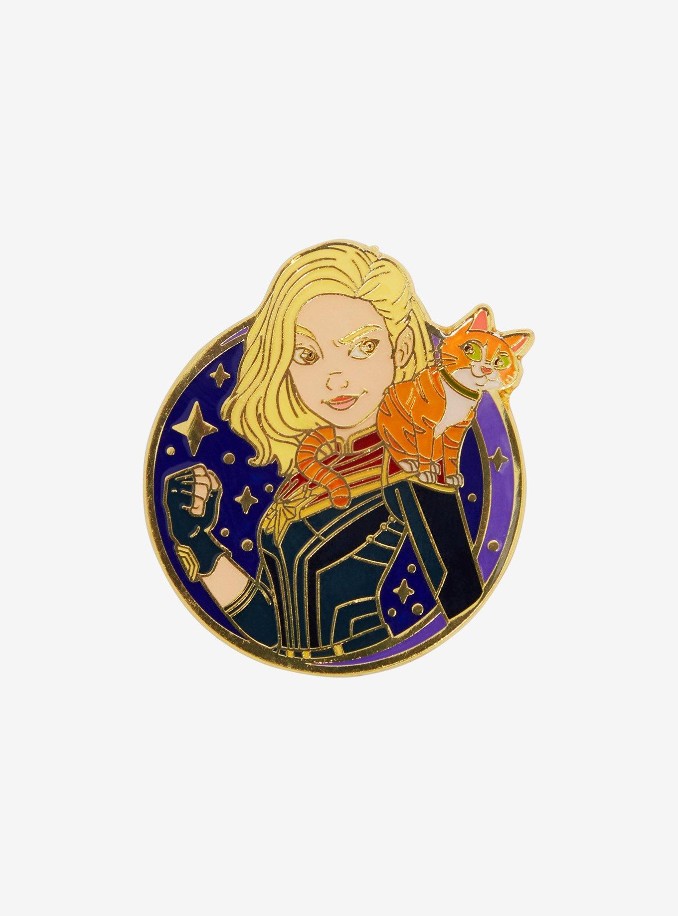 Marvel The Marvels Carol Danvers & Goose Enamel Pin - BoxLunch Exclusive, , hi-res