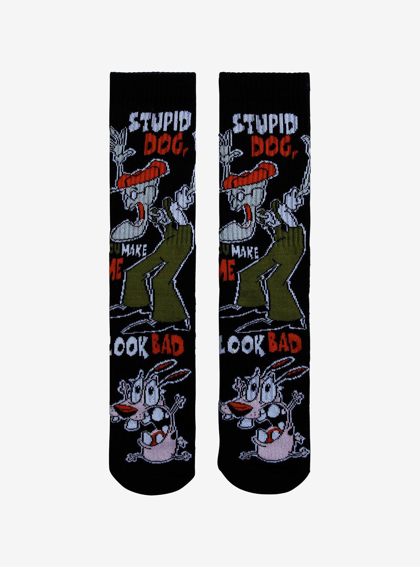 Courage The Cowardly Dog Eustace Bagge Crew Socks | Hot Topic