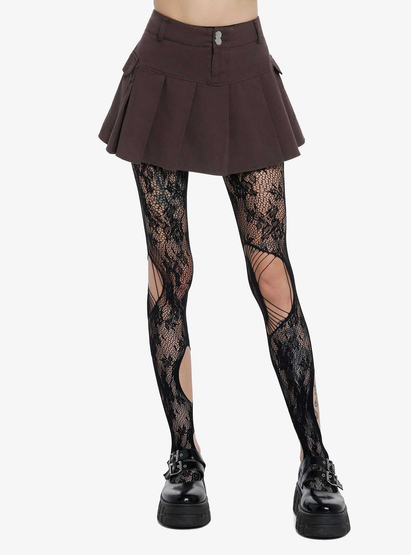 Free People Butterfly Lace Tights By - Cocoa