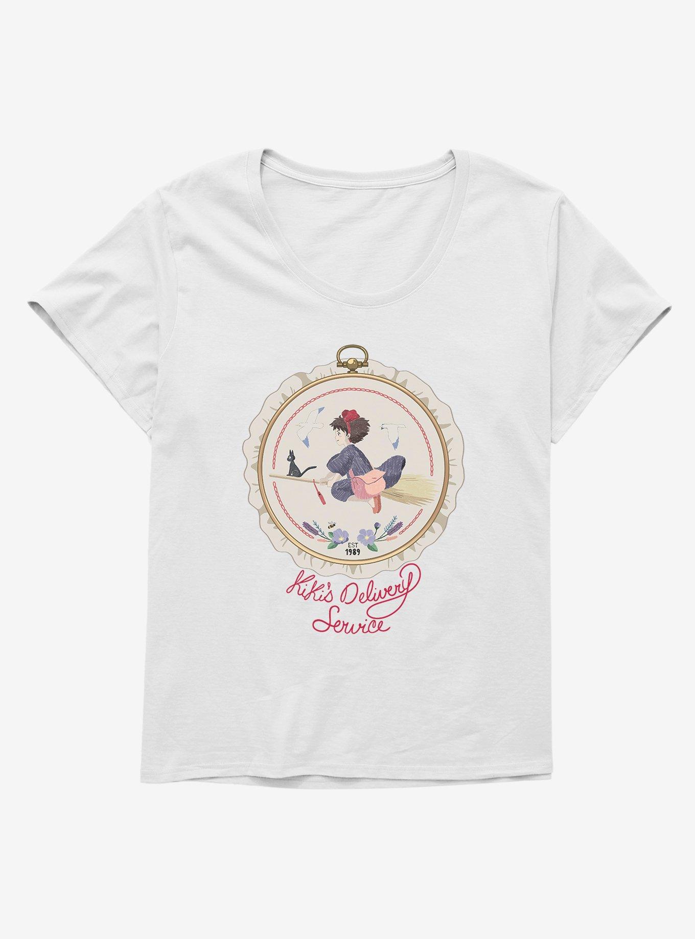 Studio Ghibli Kiki's Delivery Service Sewing Patch Girls T-Shirt Plus Size, WHITE, hi-res