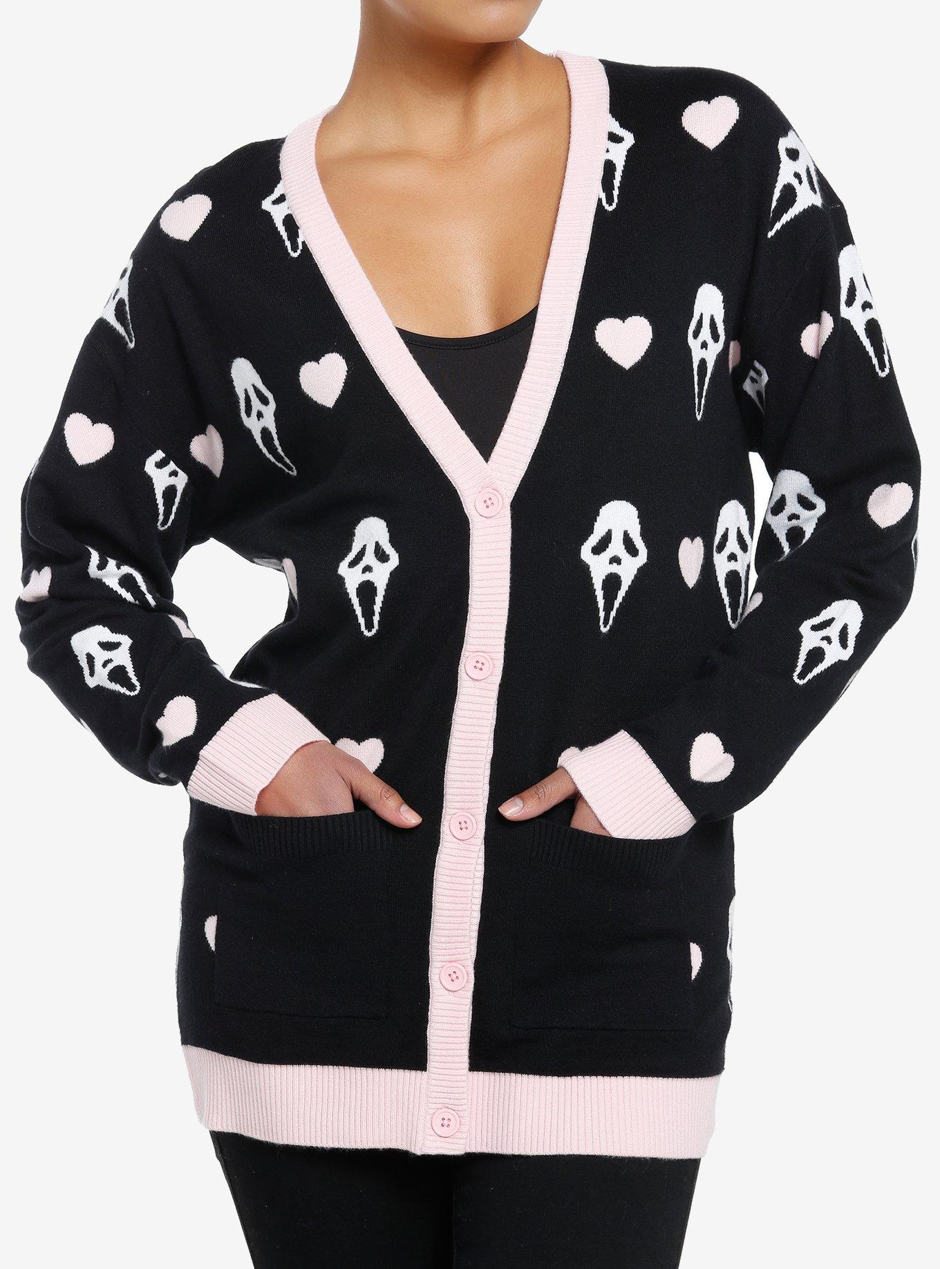 Scream Ghost Face Heart Girls Cardigan