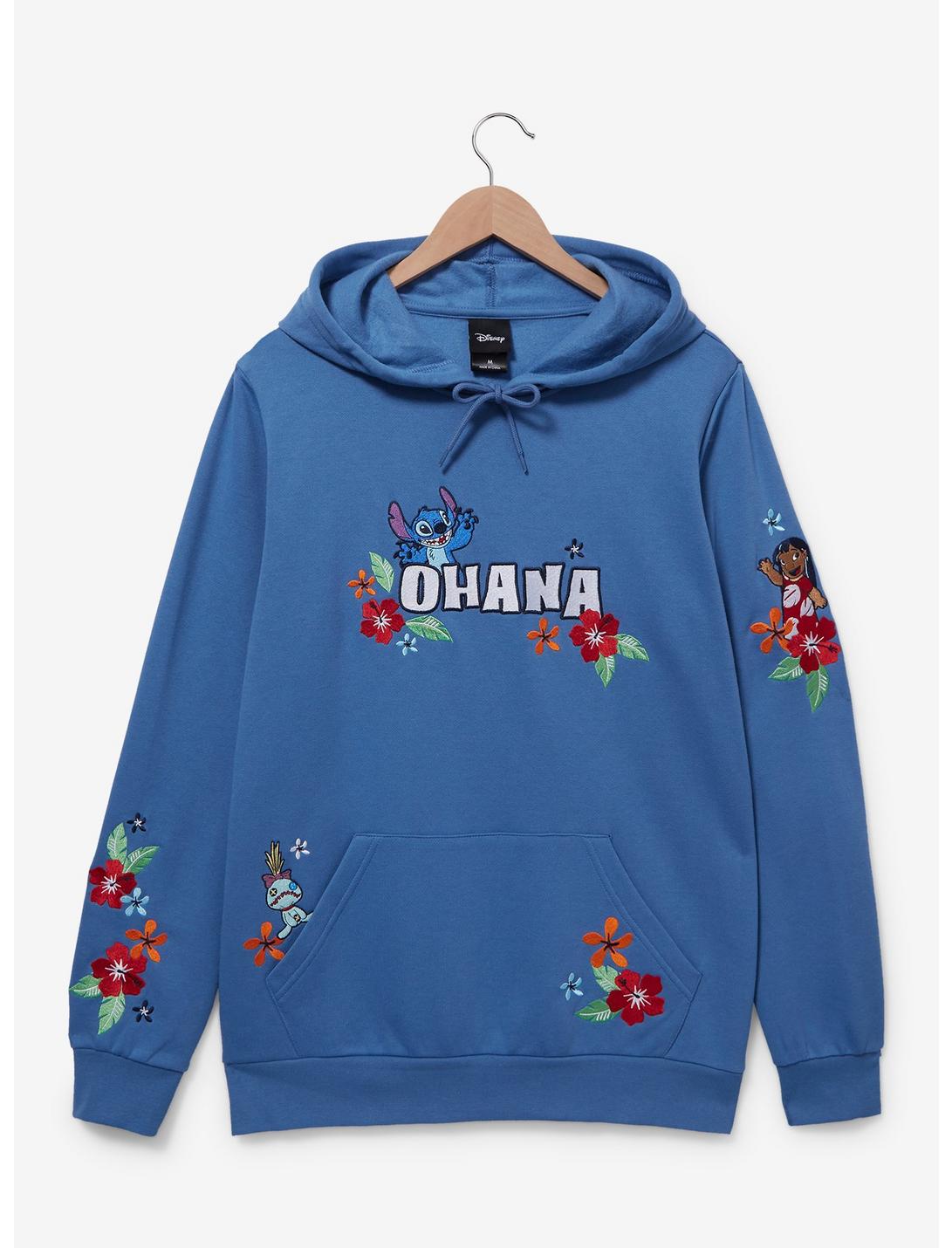Disney Lilo & Stitch Floral Ohana Hoodie, BLUE, hi-res