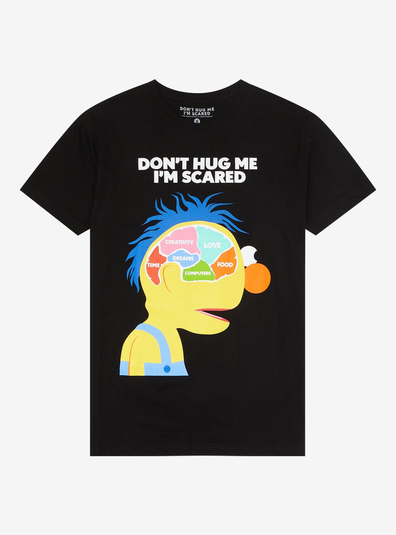 Don't Hug Me I'm Scared Yellow Guy T-Shirt, BLACK, hi-res