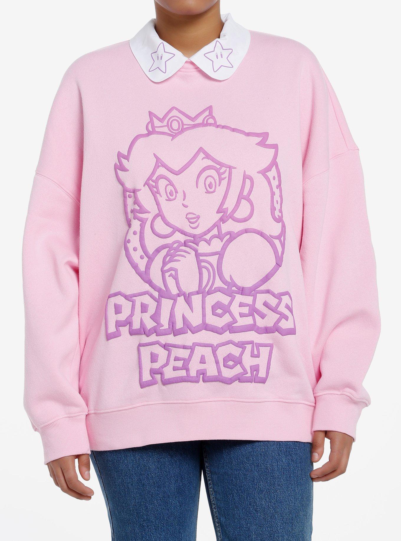 Super Mario Princess Peach Collared Girls Sweatshirt Hot Topic