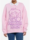 Super Mario Princess Peach Collared Girls Sweatshirt, PURPLE, hi-res