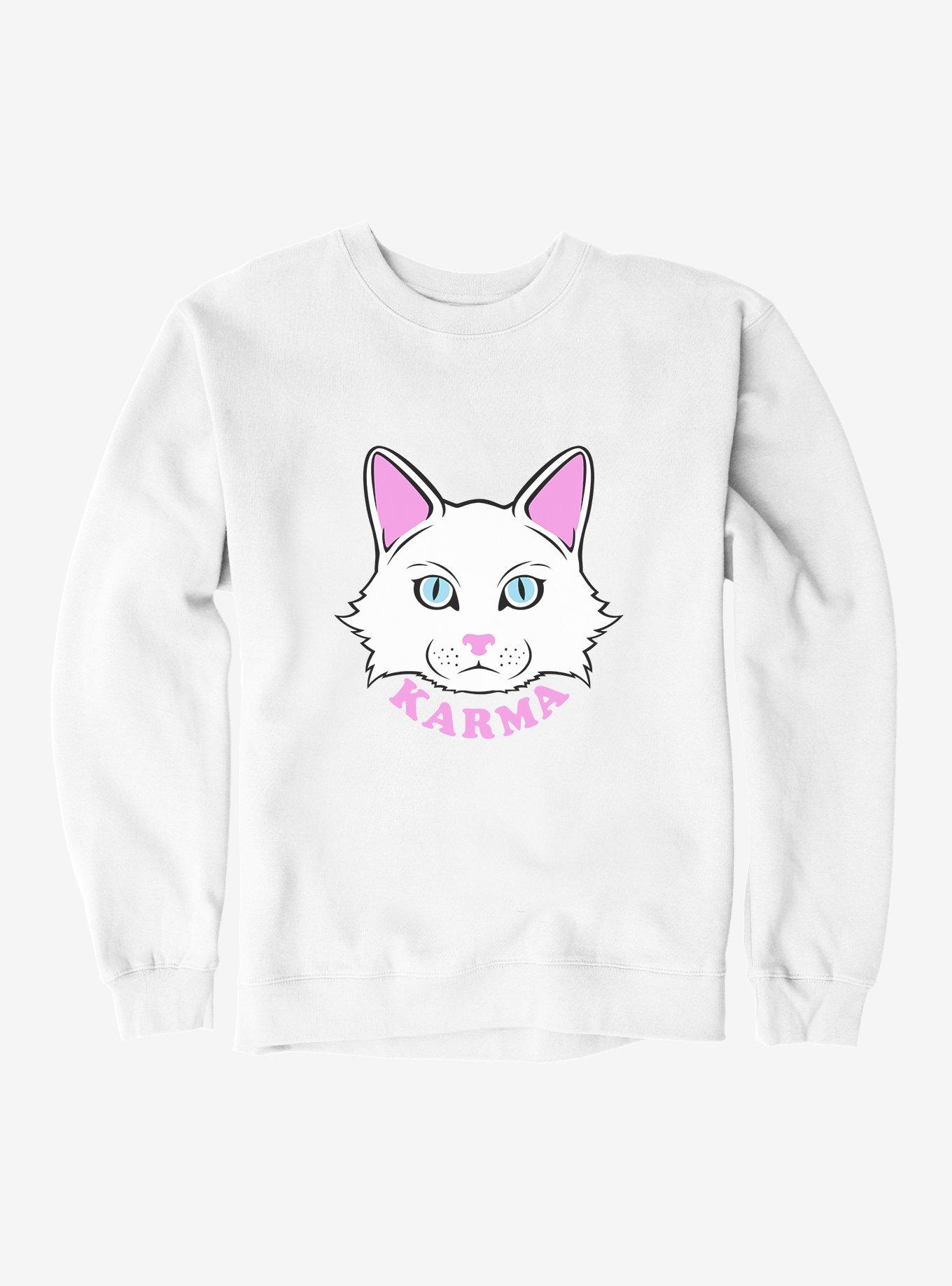 Karma Cat Sweatshirt, WHITE, hi-res view 1