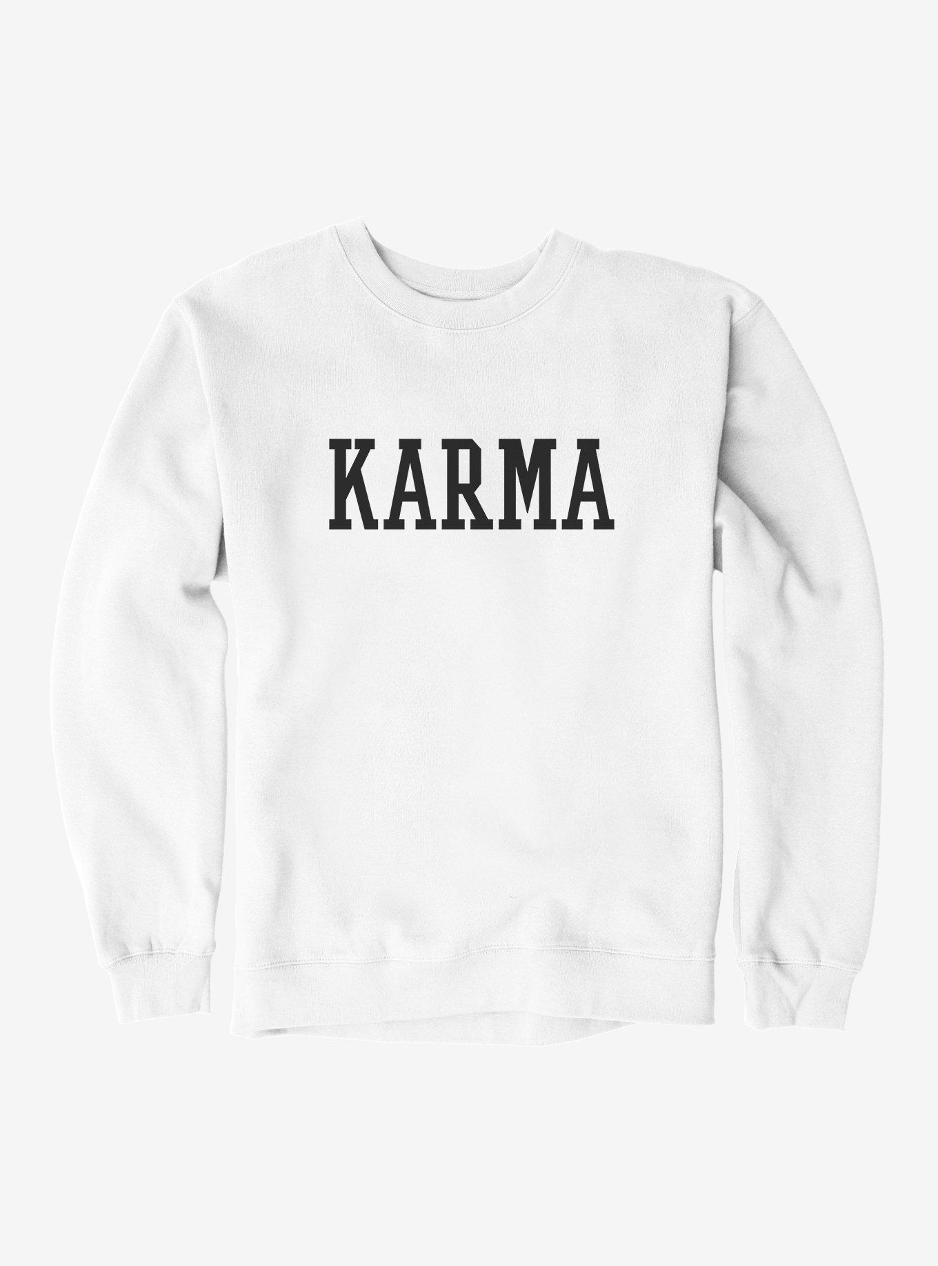 Karma Collegiate Text Sweatshirt, WHITE, hi-res