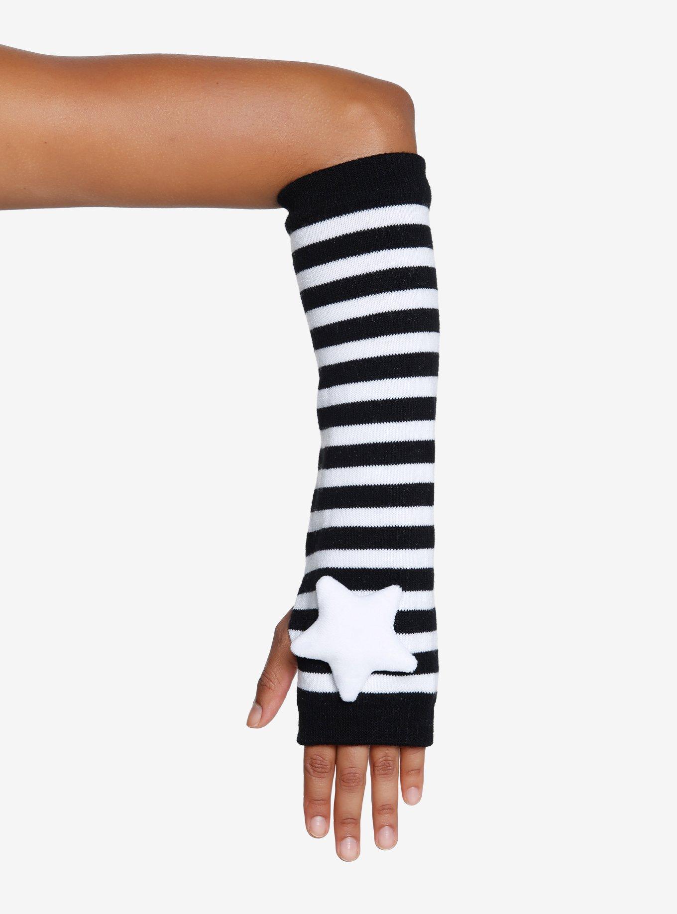 Star Plush Black & White Arm Warmers, , hi-res