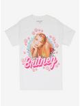 Britney Spears Flowers Boyfriend Fit Girls T-Shirt, BRIGHT WHITE, hi-res