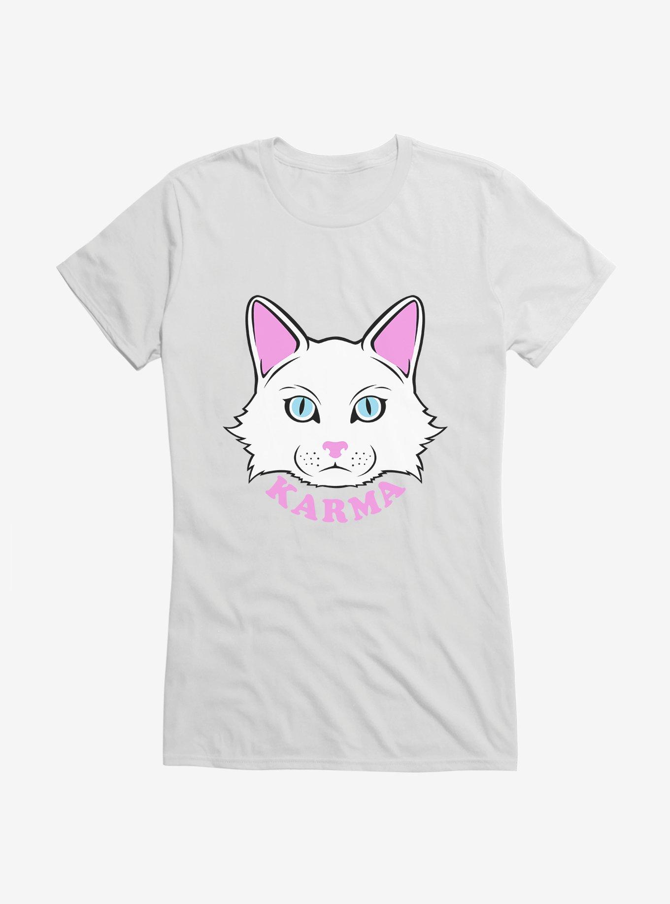 Karma Cat Girls T-Shirt, WHITE, hi-res
