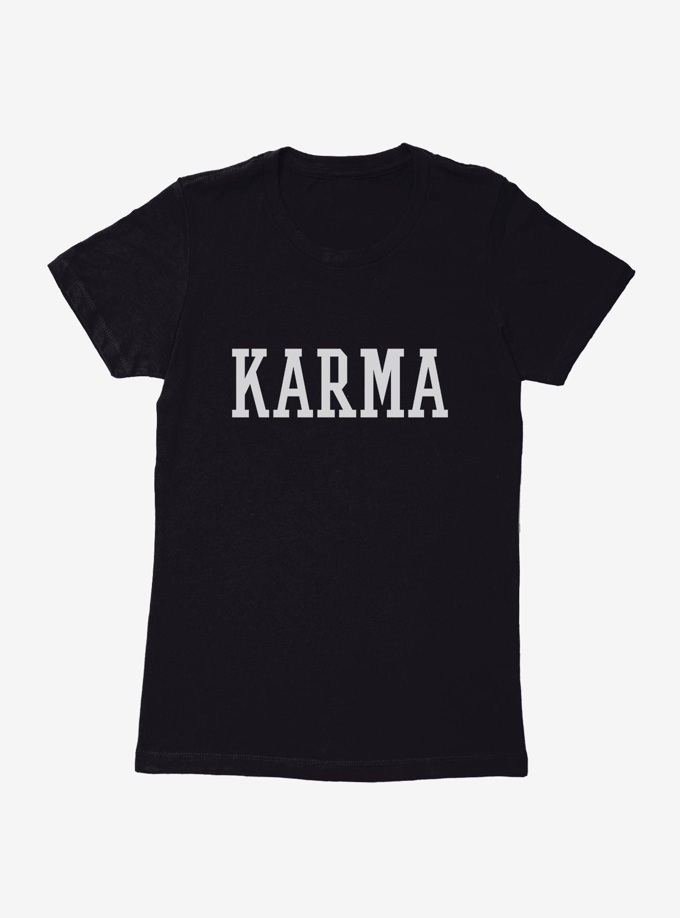 Karma Collegiate Text Womens T-Shirt, , hi-res