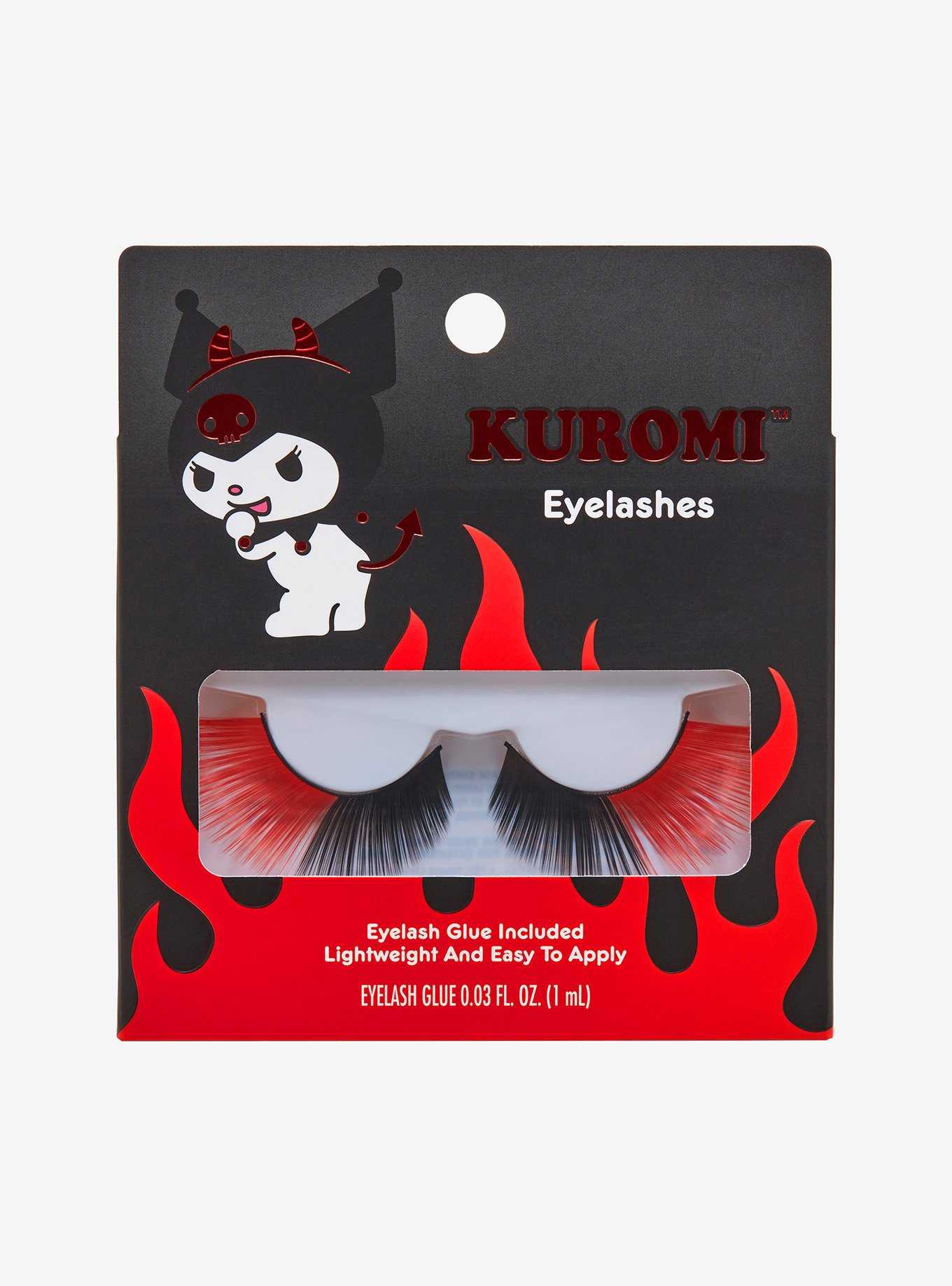 Kuromi Black & Red Split Faux Eyelashes, , hi-res