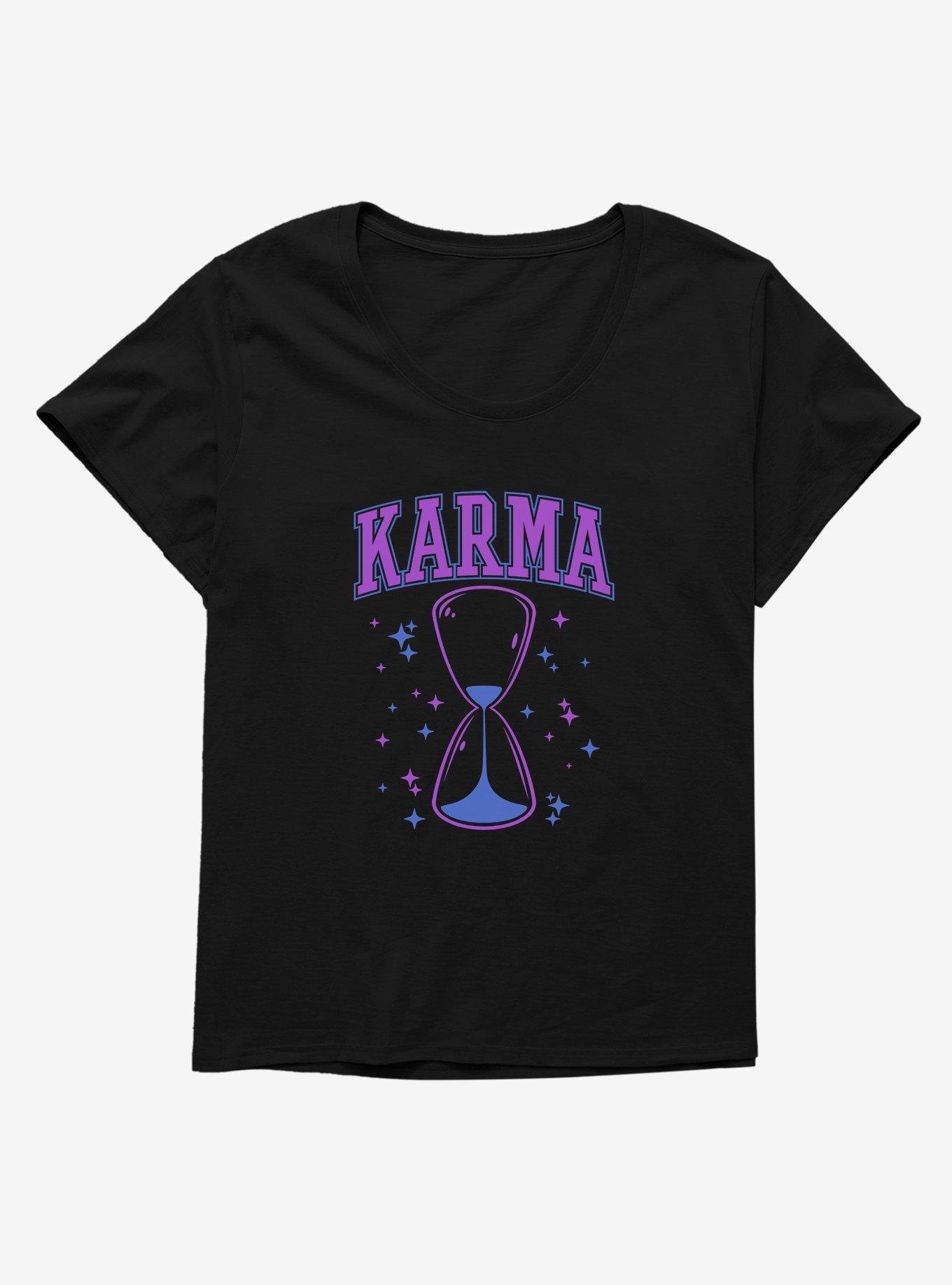 Karma Hourglass Womens T-Shirt Plus Size, BLACK, hi-res