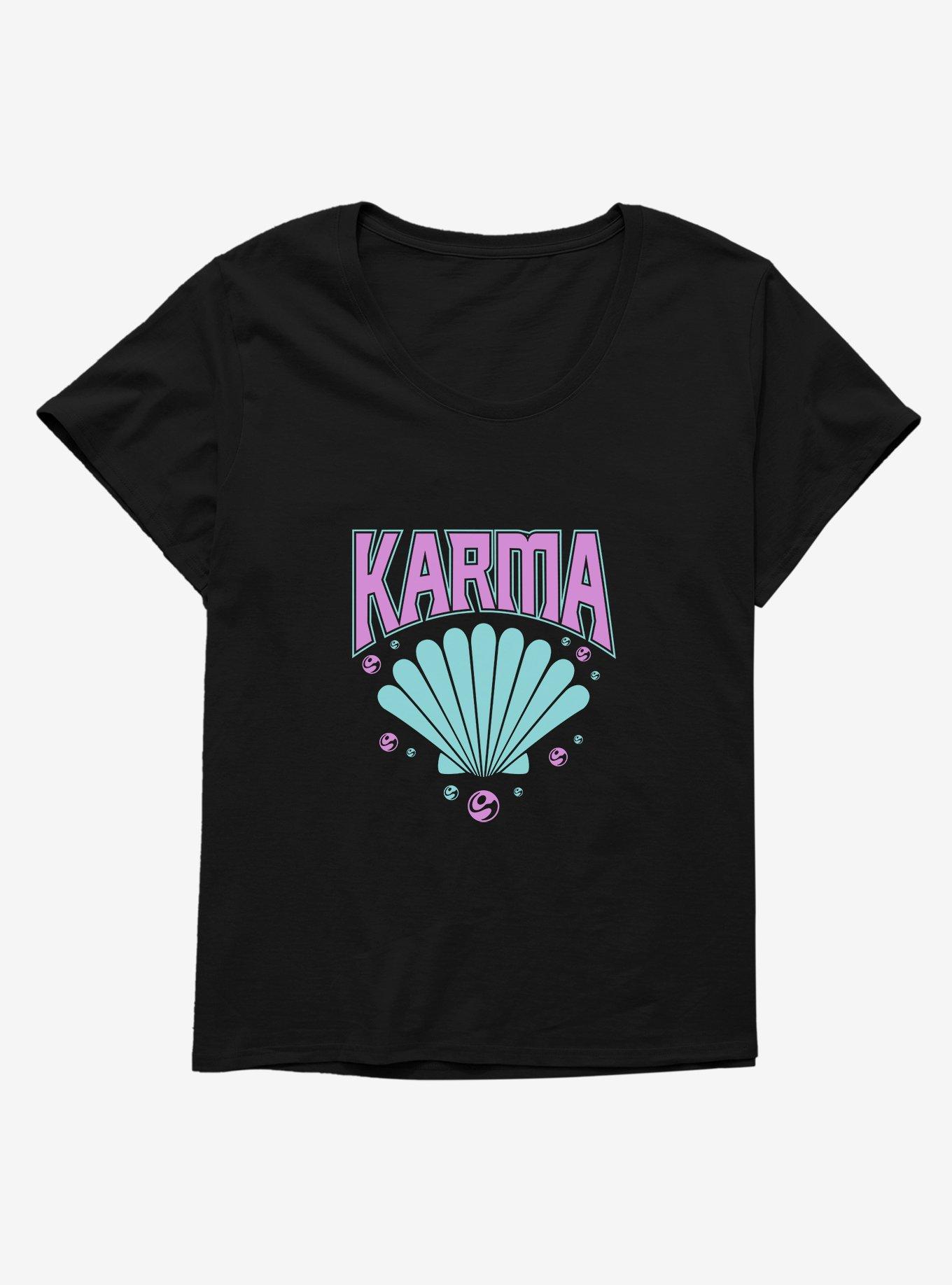 Karma Seashell Womens T-Shirt Plus Size, BLACK, hi-res