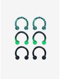 Steel Black & Green Circular Barbell 6 Pack, BLUE, hi-res