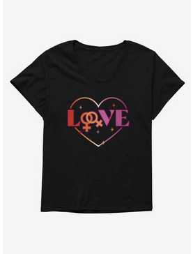 Pride Lesbian Love Heart Girls T-Shirt Plus Size, , hi-res